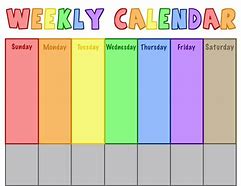 Image result for Kids Week Calendar