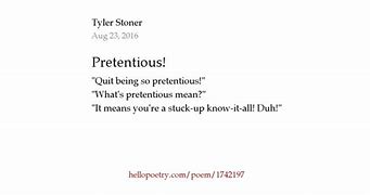 Image result for Pretentious Poem