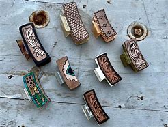 Image result for Tooled Leather Claw Clips