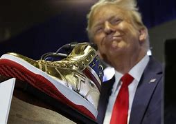 Image result for Trump Sneakers in Glass Display Case