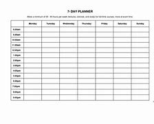 Image result for 7-Day Weekly Planner Template