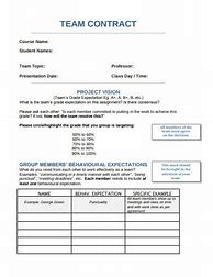Image result for Sample Team Contract Template