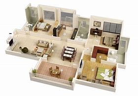 Image result for Three Bedroom House Floor Plan