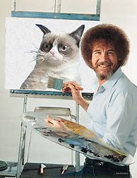 Image result for Bob Ross Cat Meme