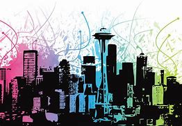 Image result for Seattle Skyline Graffiti