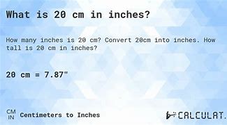 Image result for What Is 20 Cm in Inches