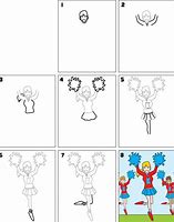 Image result for How to Draw a Cheer Pom Pom