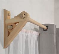 Image result for Wooden Double Curtain Rod Brackets