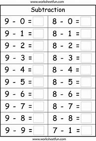 Image result for Printable Pre-K Math Worksheets Subtraction