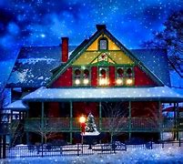 Image result for Christmas Lights House Wallpaper