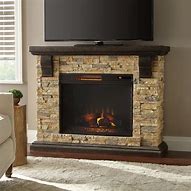 Image result for Stone Electric Fireplace