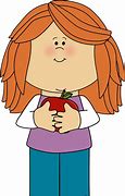 Image result for Girl with Apple Clip Art