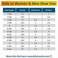 Image result for Kids to Men's Shoe Sizes