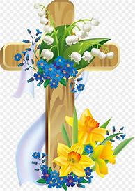Image result for Easter Cross and Flowers Clip Art
