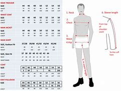 Image result for Man Suit Size Chart