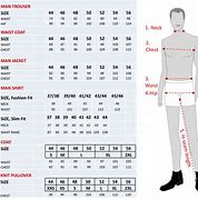 Image result for Man Size Chart Specification