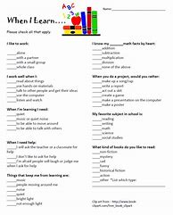 Image result for Free Printable Learning Styles Questionnaire