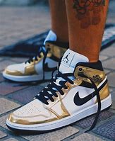 Image result for Jordan 1 High Gold and White