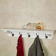 Image result for White Wall Shelf with Hooks