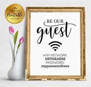 Image result for Wifi Password Guest Room Sign