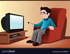 Image result for Cartoon Man Watching TV