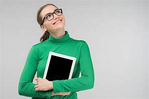 Image result for Lady Looking at Her iPad Clip Art