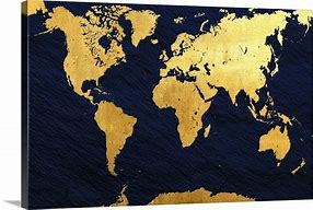 Image result for World Map Poster Gold Foil