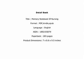 Image result for Memory Notebook of Nursing Book