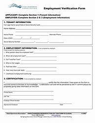 Image result for Printable Employment Verification Forms