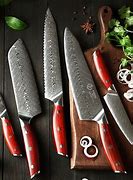 Image result for Damascus Steel Chef Knife Set