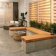 Image result for Hollow Breeze Block and Plank Bench