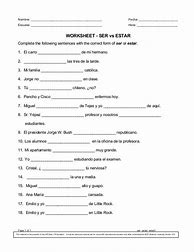 Image result for Easy Ser/Estar Worksheet