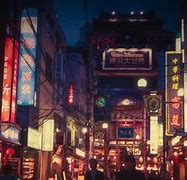 Image result for Downtown Tokyo at Night Anime