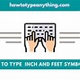 Image result for Inches or Feet Symbol