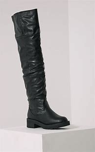 Image result for Black Hip Leather Boots Flat