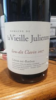 Image result for Vieille Julienne Cotes Rhone Lieu Dit Clavin Blanc