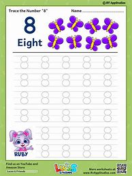Image result for Kindergarten Number 8 Tracing Worksheet