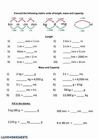 Image result for Metric Conversion Worksheet II with Answers PDF