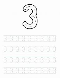 Image result for Tracing Number 3 Thick