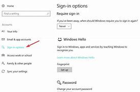 Image result for Win 10 Sign in Options