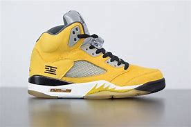 Image result for Yellow Jordan 5s White