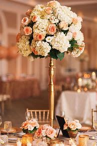 Image result for Peach and White Wedding Deco