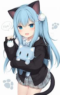 Image result for Girl with Cat Ears Black Hair Anime