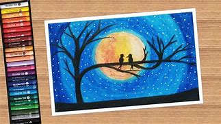 Image result for Moon and Star Oil Pastel