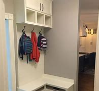 Image result for Corner Entryway Storage Bench