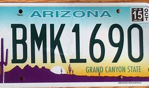 Image result for Arizona State License Plate