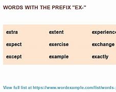 Image result for Ex Prefix Words