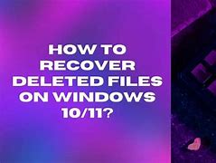 Image result for How Do I Recover Deleted Files Windows 1.0