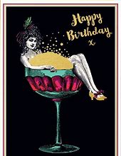 Image result for Champagne Birthday Card