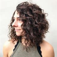 Image result for Angled Bob Curly Hair